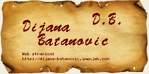 Dijana Batanović vizit kartica